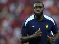 Dayot Upamecano centre-back of France and Bayern Munich during the warm-up before the UEFA EURO 2024 semi-final match between Spain v France...