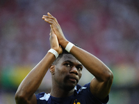 Aurelien Tchouameni defensive midfield of France and Real Madrid during the warm-up before the UEFA EURO 2024 semi-final match between Spain...