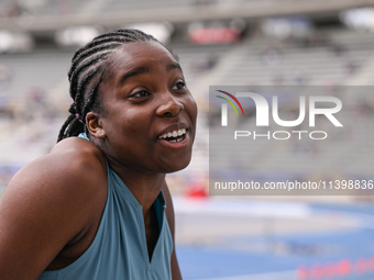 PARIS, FRANCE - JULY 08:
Rose LOGA of France, competes in the Women's Hammer Throw, during the Meeting of Paris 2024 - IAAF Diamond League,...