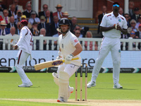 England's Ben Duckett is in action during the Rothesay Test on Day 1 of the 5-match series between England and West Indies at The Lord's Cri...