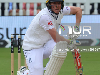 England's Zak Crawley (Kent) is in action during the Rothesay Test, Day 1 of the 5-match series between England and West Indies at The Lord'...