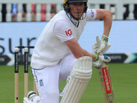 England's Zak Crawley (Kent) is in action during the Rothesay Test, Day 1 of the 5-match series between England and West Indies at The Lord'...