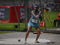 PARIS, FRANCE - JULY 08:
Rose LOGA of France, competes in the Women's Hammer Throw, during the Meeting of Paris 2024 - IAAF Diamond League,...