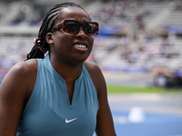 PARIS, FRANCE - JULY 08:
Rose LOGA of France, competes in the Women's Hammer Throw, during the Meeting of Paris 2024 - IAAF Diamond League,...