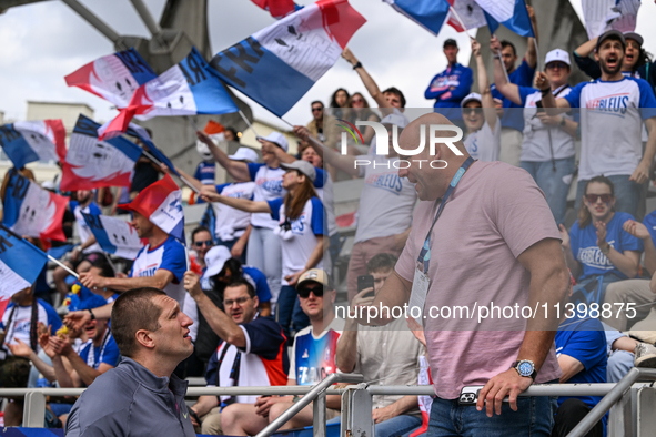 PARIS, FRANCE - JULY 08:
Piotr Malachowski (R), a Polish retired discus thrower, chatting with Wojciech NOWICKI (L), during the Men's Hammer...