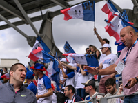 PARIS, FRANCE - JULY 08:
Piotr Malachowski (R), a Polish retired discus thrower, chatting with Wojciech NOWICKI (L), during the Men's Hammer...