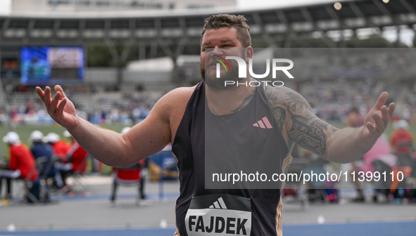 PARIS, FRANCE - JULY 08:
Pawel FAJDEK of Poland, competes in the Men's Hammer Throw, during the Meeting of Paris 2024 - IAAF Diamond League,...