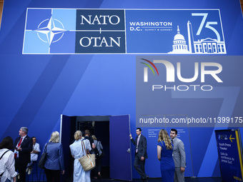 Participants during the 75th NATO Summit in the Walter E. Washington Convention Center in Washington, DC, on July 10, 2024.  (