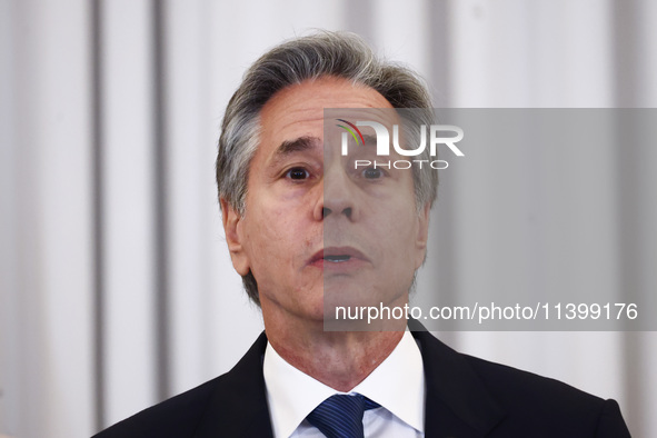 Antony Blinken, US Secretary of State speaks during the NATO Women, Peace, and Security Reception during the 75th NATO Summit at the U.S. De...