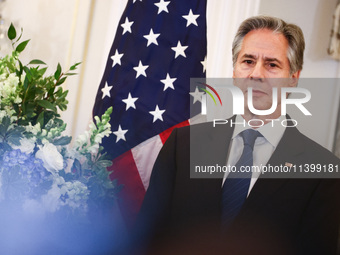 Antony Blinken, US Secretary of State speaks during the NATO Women, Peace, and Security Reception during the 75th NATO Summit at the U.S. De...