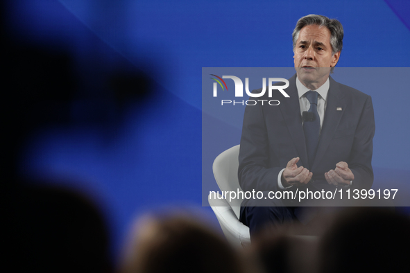 United States Secretary General Antony Blinken at NATO Public Forum during the NATO Summit in Washington DC, United States on July 10, 2024....