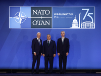 President of the United States Joe Biden, Prime Minister of Hungary Viktor Orban and Secretary General of NATO Jens Stoltenberg during welco...