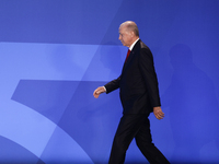 President of Turkiye Recep Tayyip Erdogan during welcome ceremony of the NATO Summit in Washington DC, United States on July 10, 2024. (