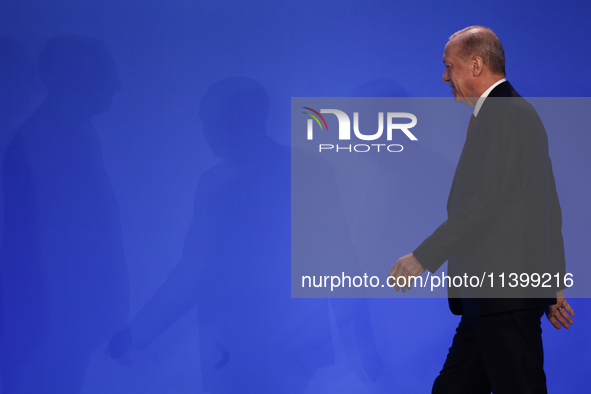 President of Turkiye Recep Tayyip Erdogan during welcome ceremony of the NATO Summit in Washington DC, United States on July 10, 2024. 