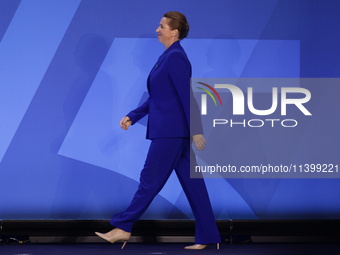 Prime Minister of Denmark Mette Frederiksen during welcome ceremony of the NATO Summit in Washington DC, United States on July 10, 2024. (