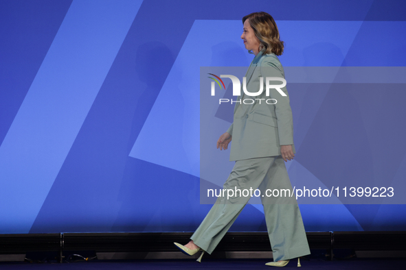 Prime Minister of Italy Giorgia Meloni during welcome ceremony of the NATO Summit in Washington DC, United States on July 10, 2024. 