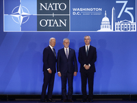 President of the United States Joe Biden, President of Czechia Petr Pavel and Secretary General of NATO Jens Stoltenberg during welcome cere...