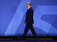 Chacellor of Germany Olaf Scholz during welcome ceremony of the NATO Summit in Washington DC, United States on July 10, 2024. (