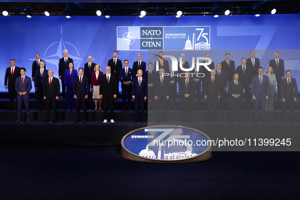 Leaders during familty photo of the NATO Summit in Washington DC, United States on July 10, 2024. 