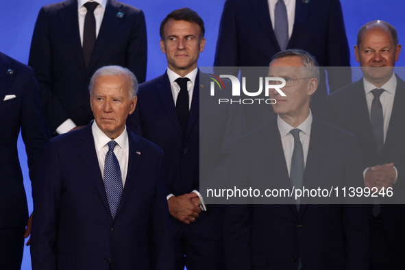 President of the United States Joe Biden, President of France Emmanuel Macron, Secretary General of NATO Jens Stoltenberg and Chancellor of...