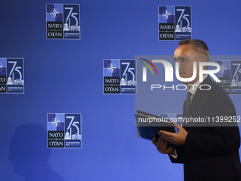 Secretary General of NATO Jens Stoltenberg after the press conference during the NATO Summit in Washington DC, United States on July 10, 202...