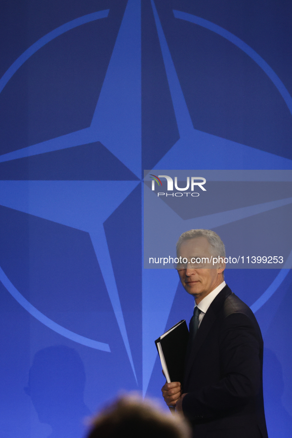 Secretary General of NATO Jens Stoltenberg after the press conference during the NATO Summit in Washington DC, United States on July 10, 202...