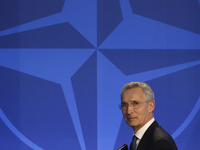 Secretary General of NATO Jens Stoltenberg after the press conference during the NATO Summit in Washington DC, United States on July 10, 202...