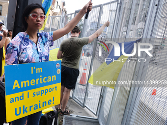 Pro-Ukrainian protest near the venue of the NATO Summit in Washington DC, United States on July 10, 2024. (