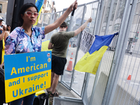 Pro-Ukrainian protest near the venue of the NATO Summit in Washington DC, United States on July 10, 2024. (