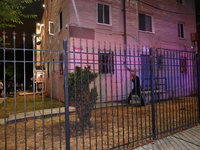 A police officer is searching the area at the crime scene. One person is shot and killed in Washington, D.C., United States, on July 10, 202...