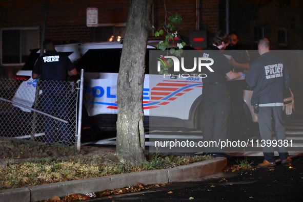 Police officers are on the scene. One adult male is injured in a shooting in Washington, D.C., United States, on July 10, 2024. Wednesday ev...