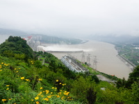 Floodwater is being released from the Three Gorges Dam in Yichang, China, on July 11, 2024. (