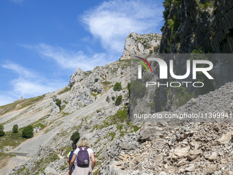 The Cares Trail (Ruta del Cares) in Asturias, Spain, on July 11, 2024, is one of the most popular trekking paths within the Picos de Europa....