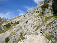 The Cares Trail (Ruta del Cares) in Asturias, Spain, on July 11, 2024, is one of the most popular trekking paths within the Picos de Europa....