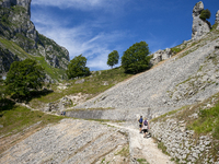 The Cares Trail (Ruta del Cares) in Asturias, Spain, on July 11, 2024, is one of the most popular trekking paths within the Picos de Europa....