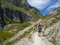 The Cares Trail (Ruta del Cares) in Asturias, Spain, on July 11, 2024, is one of the most popular trekking paths within the Picos de Europa....