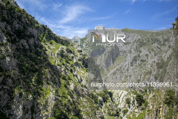 The Cares Trail (Ruta del Cares) in Asturias, Spain, on July 11, 2024, is one of the most popular trekking paths within the Picos de Europa....