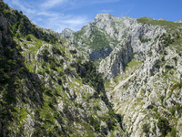 The Cares Trail (Ruta del Cares) in Asturias, Spain, on July 11, 2024, is one of the most popular trekking paths within the Picos de Europa....