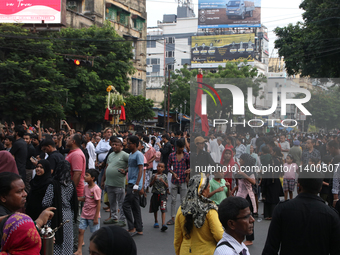 A Muslim devotee is participating in the 4th day of the Muharram festival in Kolkata, India, on July 11, 2024. (