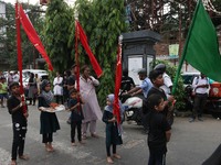 A Muslim devotee is participating in the 4th day of the Muharram festival in Kolkata, India, on July 11, 2024. (