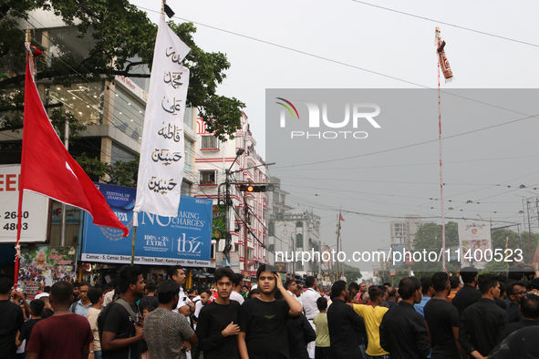 A Muslim devotee is participating in the 4th day of the Muharram festival in Kolkata, India, on July 11, 2024. 