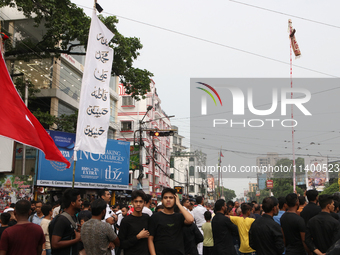 A Muslim devotee is participating in the 4th day of the Muharram festival in Kolkata, India, on July 11, 2024. (