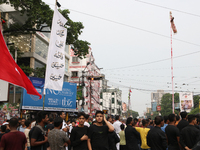 A Muslim devotee is participating in the 4th day of the Muharram festival in Kolkata, India, on July 11, 2024. (