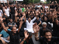 A Muslim devotee is participating in the 4th day of the Muharram festival in Kolkata, India, on July 11, 2024. (