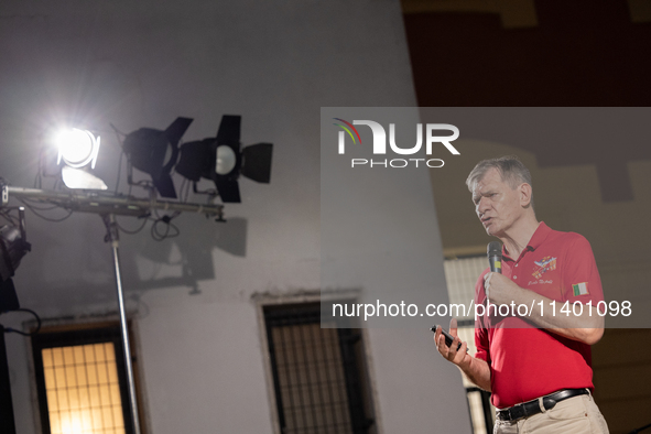 Italian astronaut Paolo Nespoli during the meeting 'Attraverso Le Stelle' in Surbo, near Lecce, Italy, on July 11, 2024. Paolo Nespoli is a...