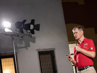 Italian astronaut Paolo Nespoli during the meeting 'Attraverso Le Stelle' in Surbo, near Lecce, Italy, on July 11, 2024. Paolo Nespoli is a...