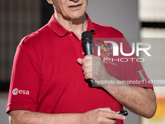 Italian astronaut Paolo Nespoli during the meeting 'Attraverso Le Stelle' in Surbo, near Lecce, Italy, on July 11, 2024. Paolo Nespoli is a...