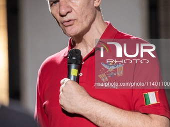 Italian astronaut Paolo Nespoli during the meeting 'Attraverso Le Stelle' in Surbo, near Lecce, Italy, on July 11, 2024. Paolo Nespoli is a...