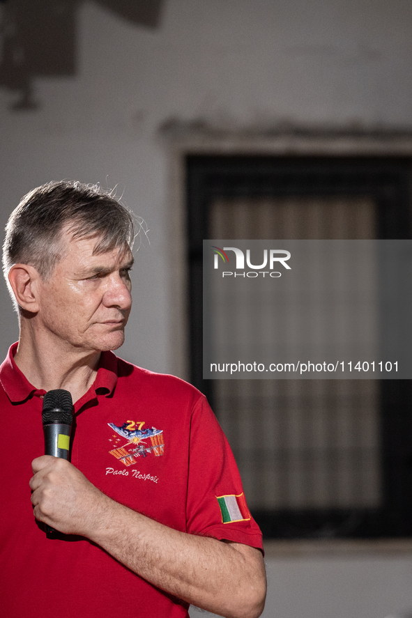 Italian astronaut Paolo Nespoli during the meeting 'Attraverso Le Stelle' in Surbo, near Lecce, Italy, on July 11, 2024. Paolo Nespoli is a...