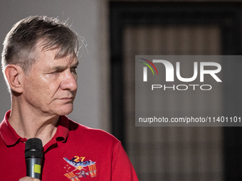 Italian astronaut Paolo Nespoli during the meeting 'Attraverso Le Stelle' in Surbo, near Lecce, Italy, on July 11, 2024. Paolo Nespoli is a...